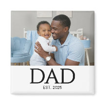 Dad Established Photo Gift Magnet