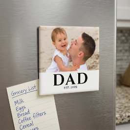 Dad Established Photo Gift Magnet
