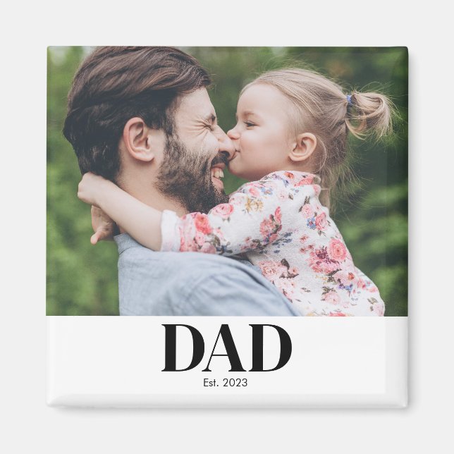  Dad Established Photo Gift Magnet (Framsidan)