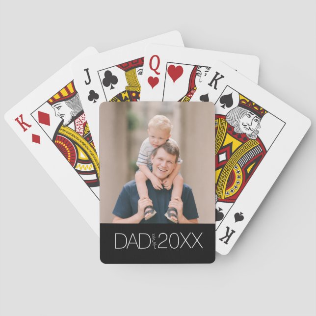 Dad Established Photo  Playing Cards Casinokort (Baksidan)