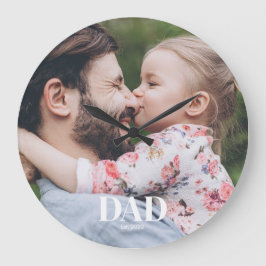 Dad Established Photo Stor Klocka