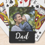 Dad Established Script  Black Photo  Casinokort<br><div class="desc">Black White Dad Established Script Black Photo Design. Replace the photo with your own of your kids and change the years to the years you became a dad.</div>
