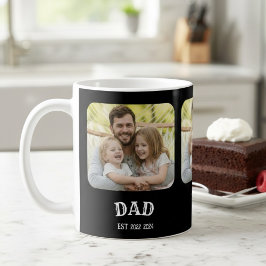 Dad Established Script Photo Kaffemugg