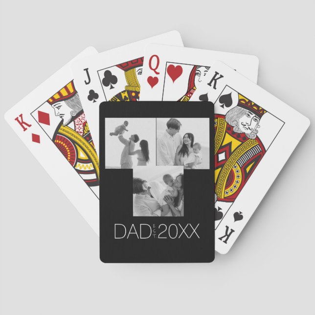 Dad Established Three Photo  Casinokort (Baksidan)