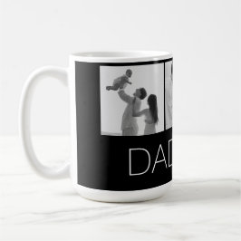 Dad Established Three-Photo Modern Design Kaffemugg