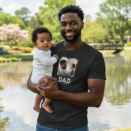 Dad Established Year Bold White Black Photo T Shirt