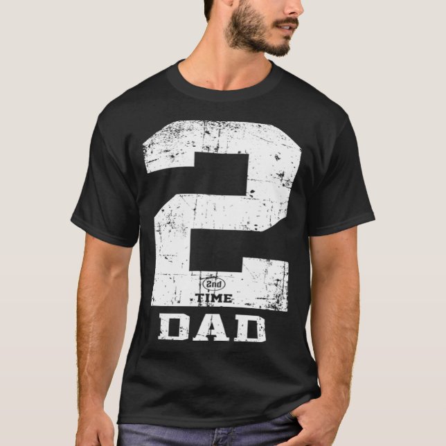 Dad Expecting second time baby number 2 announceme T Shirt (Framsida)
