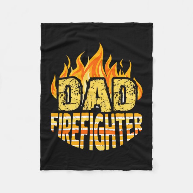 Dad Firefighter Fireman Gift Proud Firefighter Quo Fleecefilt (Framsidan)