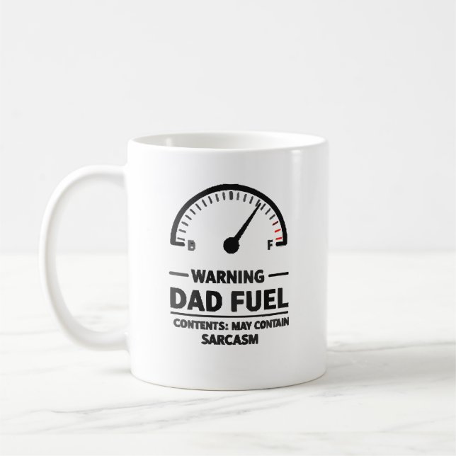 Dad Fuel – Sarcasm Warning Kaffemugg (Vänster)