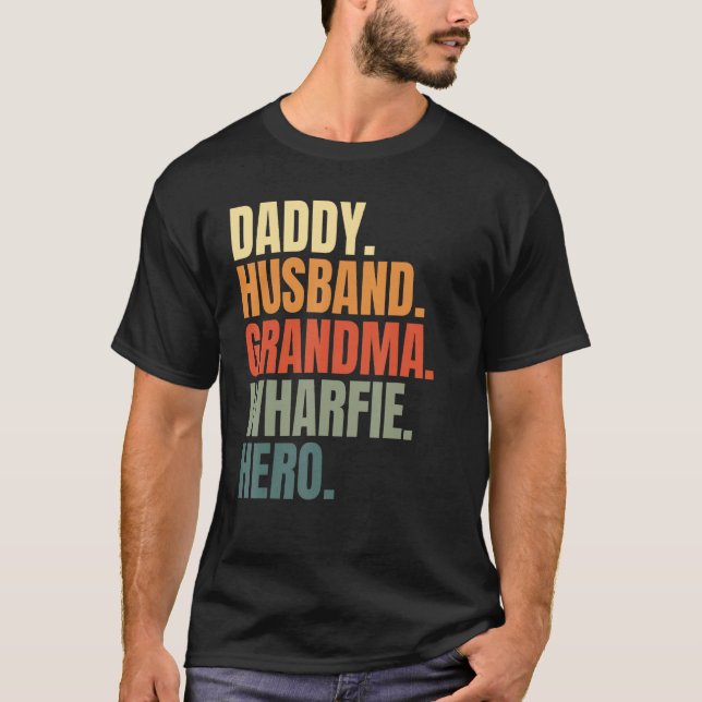 Dad husband grandpa wharfie legend dockworker long t shirt (Framsida)