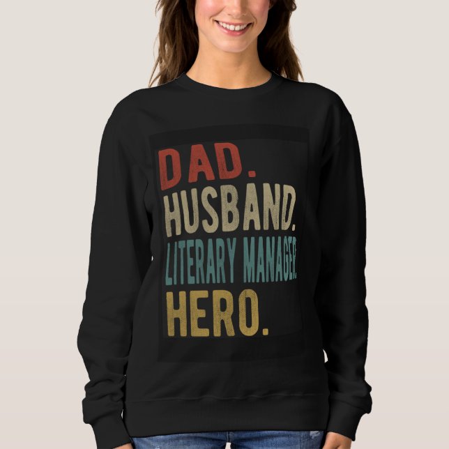 Dad Husband Literary Manager Hero T Shirt (Framsida)