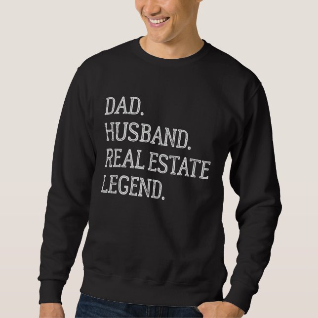 Dad Husband Real Estate Legend Real Estate Dad Lång Ärmad Tröja (Framsida)