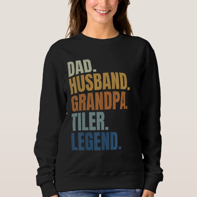 Dad husband tiler legend tile setter installer con t shirt (Framsida)