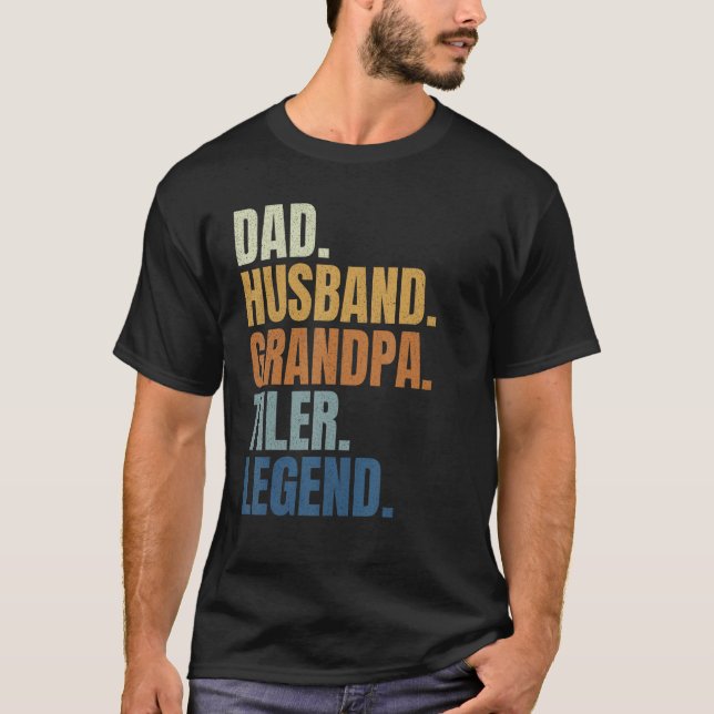 Dad husband tiler legend tile setter installer con t shirt (Framsida)