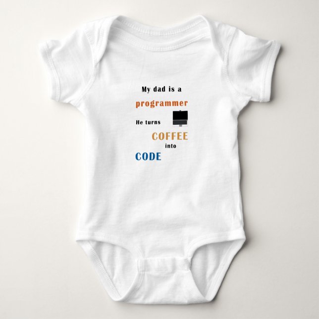 Dad is a progammer, he turns coffee into code t shirt (Framsida)
