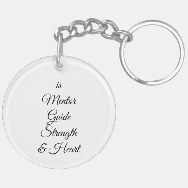 Dad Is Mentor, Guide, Strength & Heart Keychain (Vänster Baksida)