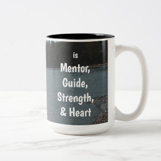 Dad Is Mentor, Guide, Strength & Heart Två-Tonad Mugg