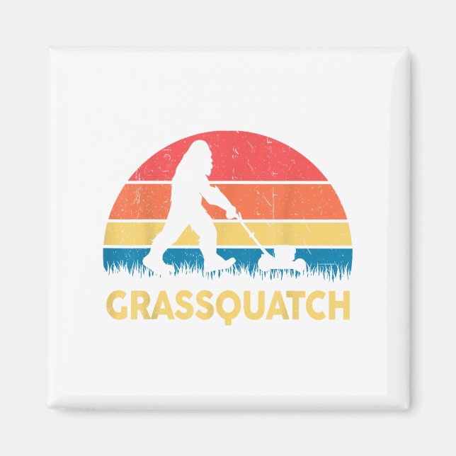 Dad Lawn Mowing Grquatch Bigfoot Mower Gift Funny  Magnet (Framsidan)