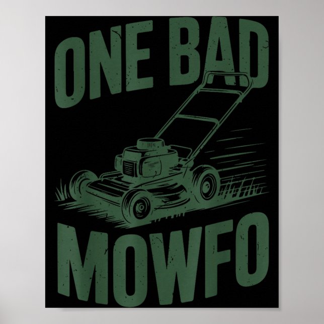 Dad Lawn Mowing One Bad Mowfo Mower Gift Funny Dad Poster (Framsidan)