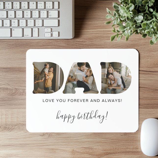 DAD Letter Photo Collage Birthday Mouse Pad Musmatta (Skapare uppladdad)
