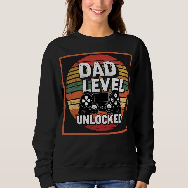 Dad Level Unlocked Funny New Dad Jokes Gift T Shirt (Framsida)