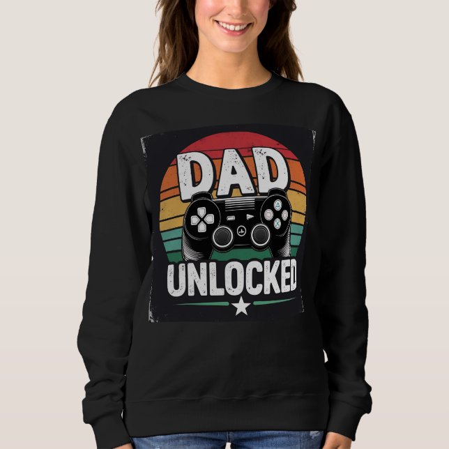 Dad Level Unlocked Funny New Dad Jokes Gift T Shirt (Framsida)