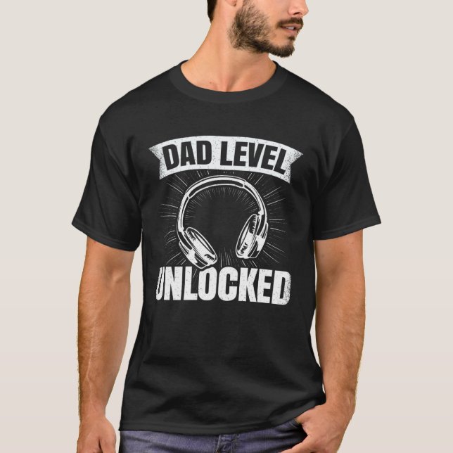 Dad Level Unlocked Gaming Father Video Game  Gamer T Shirt (Framsida)