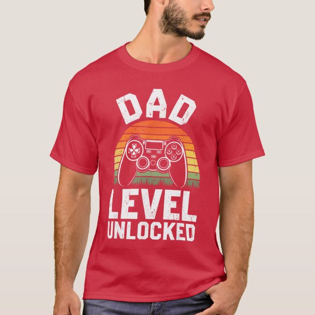 Dad Level Unlocked Men New Dad Pregnancy Announcem T Shirt (Framsida)