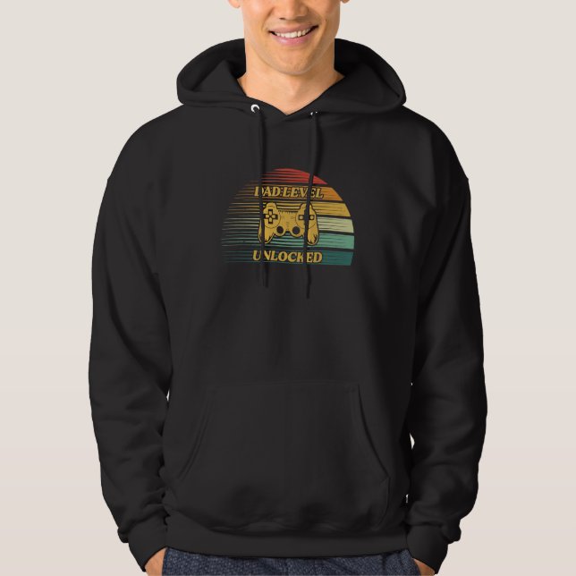 Dad Level Unlocked New Dad Father Pregnancy Announ Hoodie (Framsida)