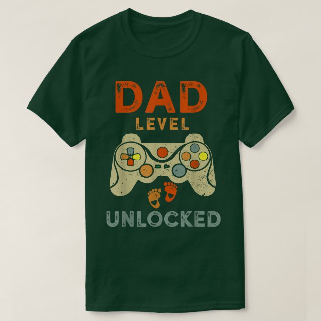 Dad Level Unlocked New Dad Father Pregnancy Announ T Shirt (Design framsida)