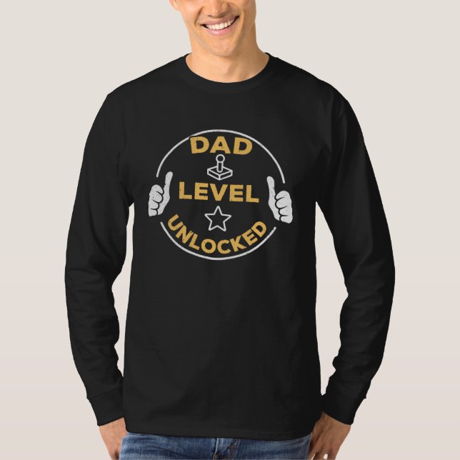Dad Level Unlocked Soon To Be Dad T Shirt (Framsida)