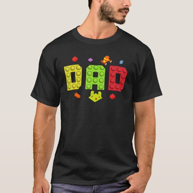 Dad Master Builder Building Bricks Blocks Family S T Shirt (Framsida)