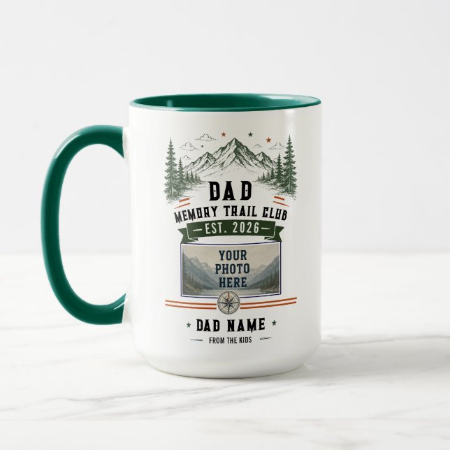 Dad Memory Trail Club | Fars dag-foton Mugg (Vänster)