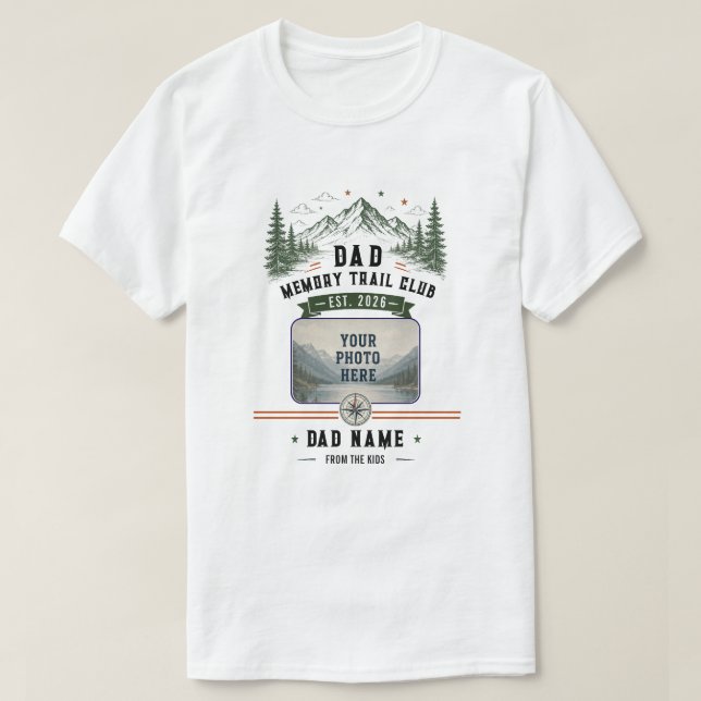 Dad Memory Trail Club | Fars dag-foton T Shirt (Design framsida)