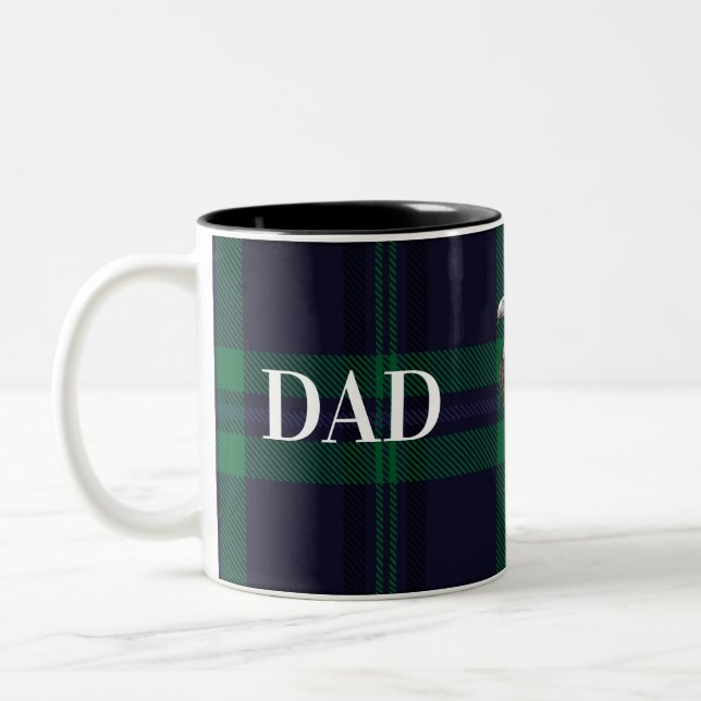 Dad Mentor Guide Strength & Heart Eagle b-g plaid Två-Tonad Mugg (Vänster)