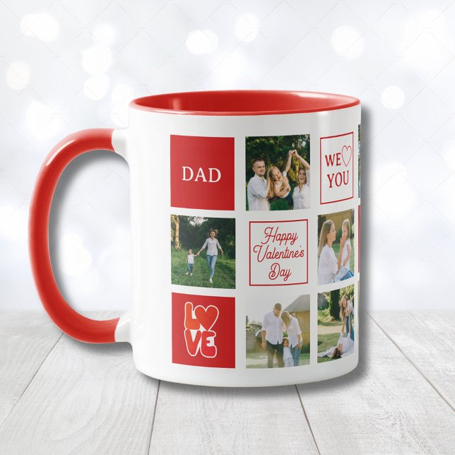 Dad Messages Custom Photo Collage Valentines Day Mugg (Dad Messages Custom Photo Collage Valentines Day Mug
)