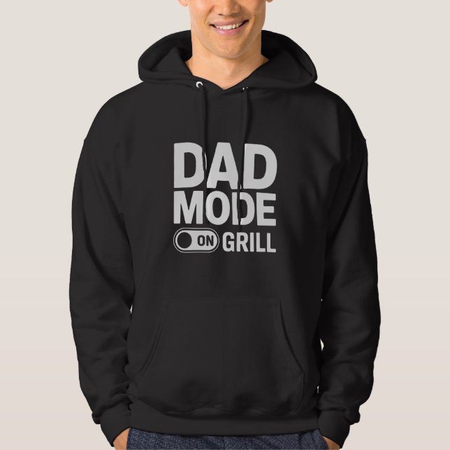 Dad Mode Grill On BBQ Dad Humor Hoodie (Framsida)