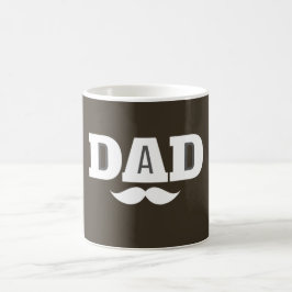 Dad  Mustache Mug Brown and White Kaffemugg