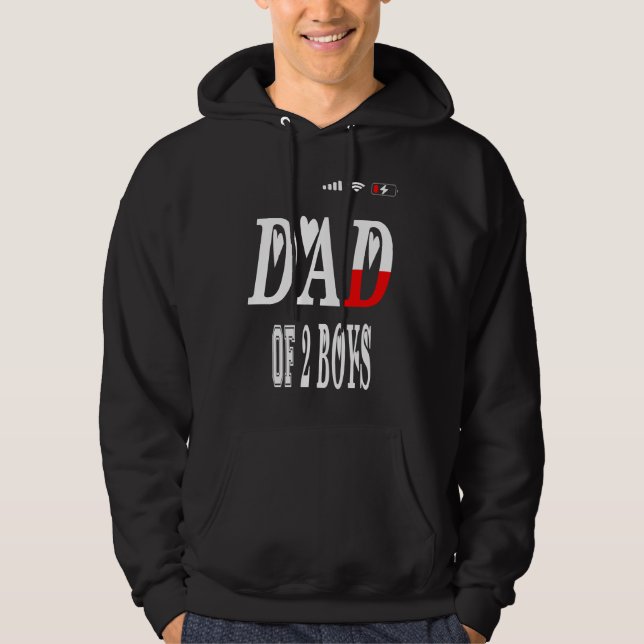 DAD of 2 Boys father or grandpa of 2 kids  13 Hoodie (Framsida)