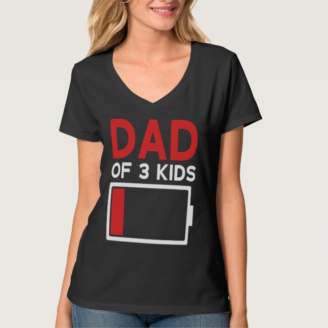 Dad of 3 Kids Father's Day T Shirt (Framsida)