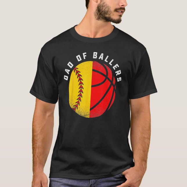 Dad Of Ballers Baseball Softball  Father s Day T Shirt (Framsida)