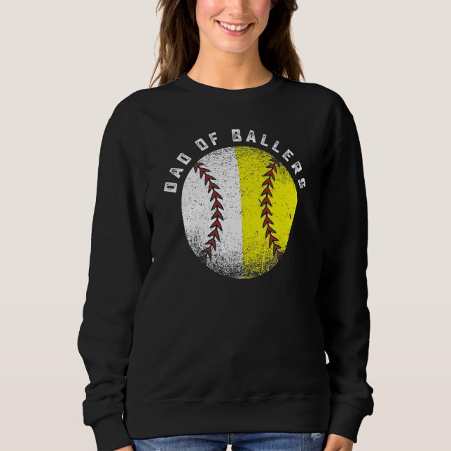 Dad Of Ballers Baseball Softball  Father s Day T Shirt (Framsida)