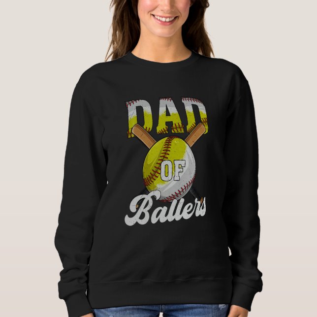 Dad of Ballers  Dad Of Baseball and Softball Playe T Shirt (Framsida)