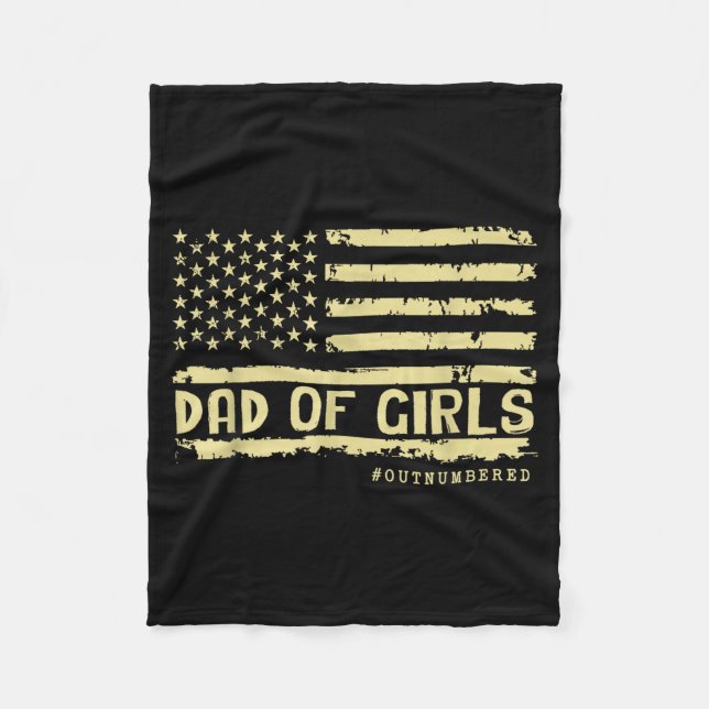 Dad Of Girls Outnumbered Us Flag Father's Day Daug Fleecefilt (Framsidan)