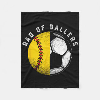 Dad Of Llers Father Son Softll Soccer Player Coach Fleecefilt