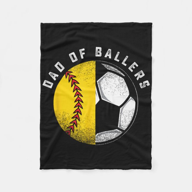 Dad Of Llers Father Son Softll Soccer Player Coach Fleecefilt (Framsidan)