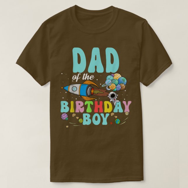 Dad Of The Birthday Astronaut Boy Space Party T-Sh T Shirt (Design framsida)