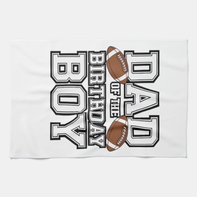 Dad of the Birthday Boy Football Lover Family birt Kökshandduk (Horisontell)