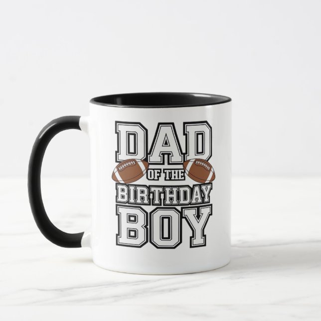 Dad of the Birthday Boy Football Lover Family birt Mugg (Vänster)