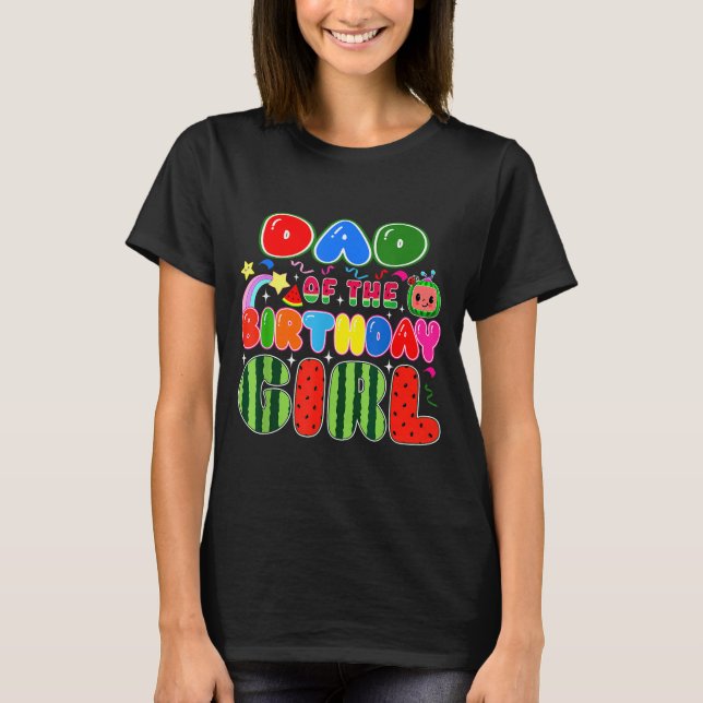 Dad Of The Birthday Girl Melon Family Matching Fun T Shirt (Framsida)